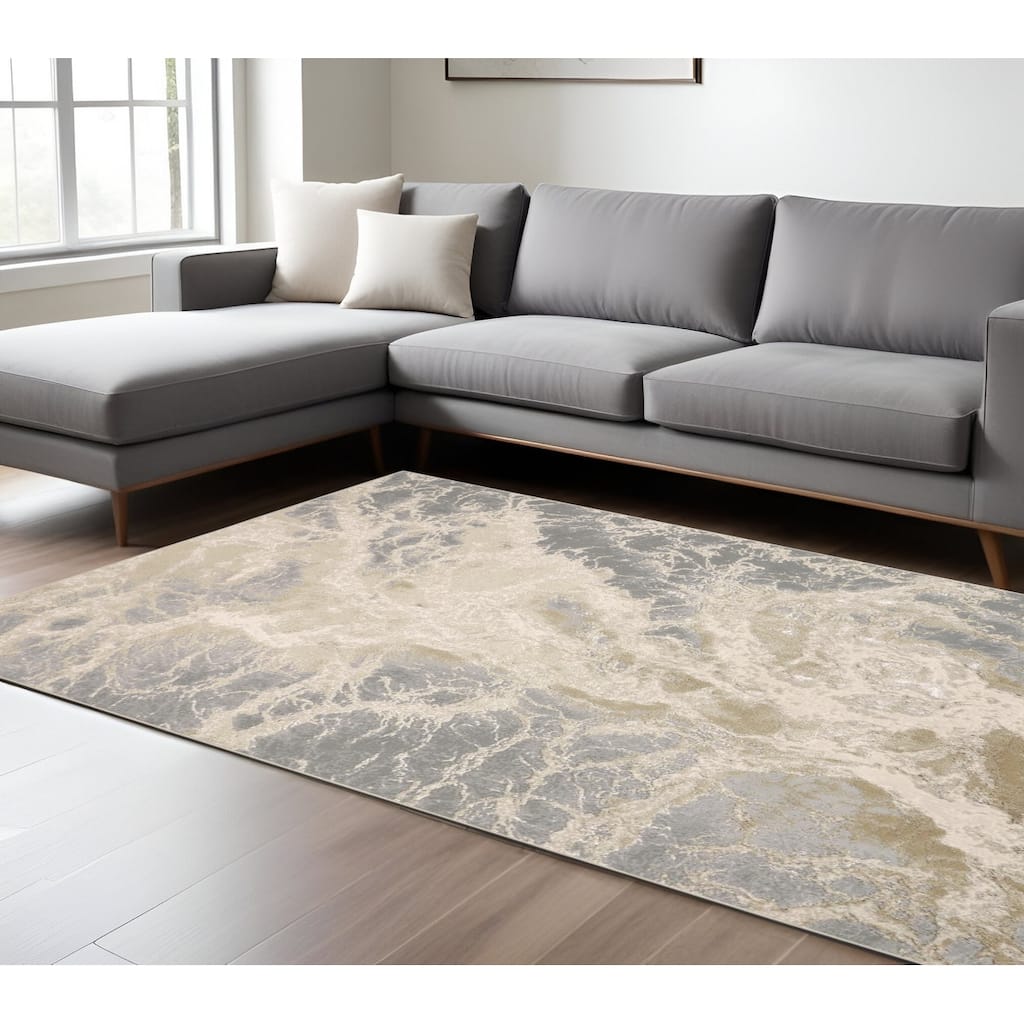 Soqu Abstract Modern Non Skid Woven Area Rug By HomeRoots - 8' x 10'