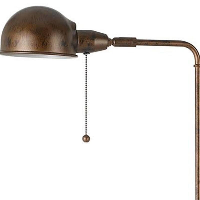 Adjustable Floor Lamp with Dome Shade and Pull Chain Switch