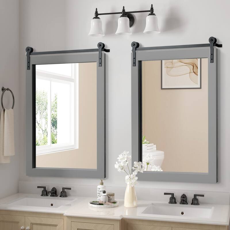 Rectangle Wood Framed Decorative Wall Mirror