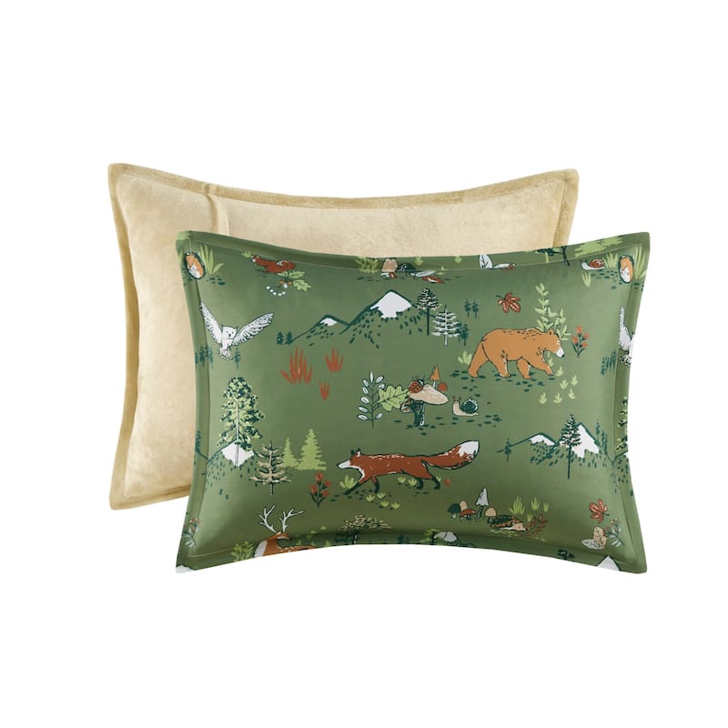 Intelligent Design Kids Theo Forest Animals Plush Reversible Comforter Set