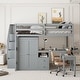 preview thumbnail 10 of 25, Full Size Loft Bed with Stairs, Bookshelf, Desk & Wardrobe - Space-Saving Multifunctional Furniture for Kids & Teens-White Gray