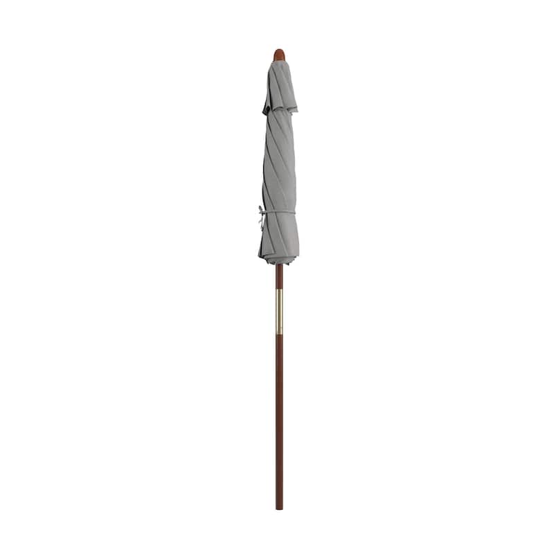 Port Lavaca 7.5ft Round Sunbrella Wooden Patio Umbrella by Havenside Home, Base Not Included