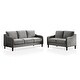 preview thumbnail 9 of 11, Trapper Contemporary Fabric Sloped Arms 2-Piece Sofa Set by Furniture of America