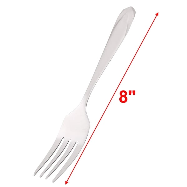 Home Stainless Steel Fruit Meat Salad Food Fork 20.6cm Length 12pcs - Silver - 8" x 1" x 0.7"(L*W*H)
