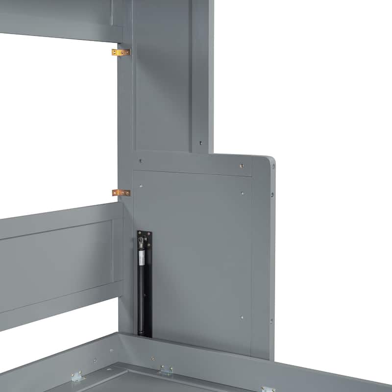 Full Murphy Bed with Hydraulic Lift & Desk, Cabinet System, 600lb Capacity
