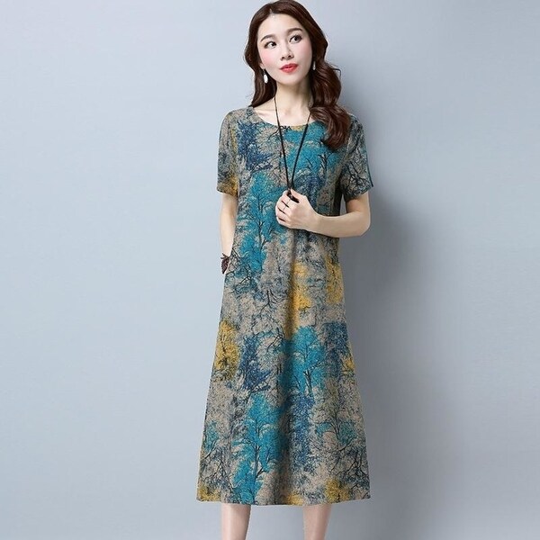 plus size cotton dress with pockets
