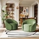 preview thumbnail 14 of 80, 34" Wide 2 Set Velvet/ Boucle Barrel Swivel Chair Green-Velvet