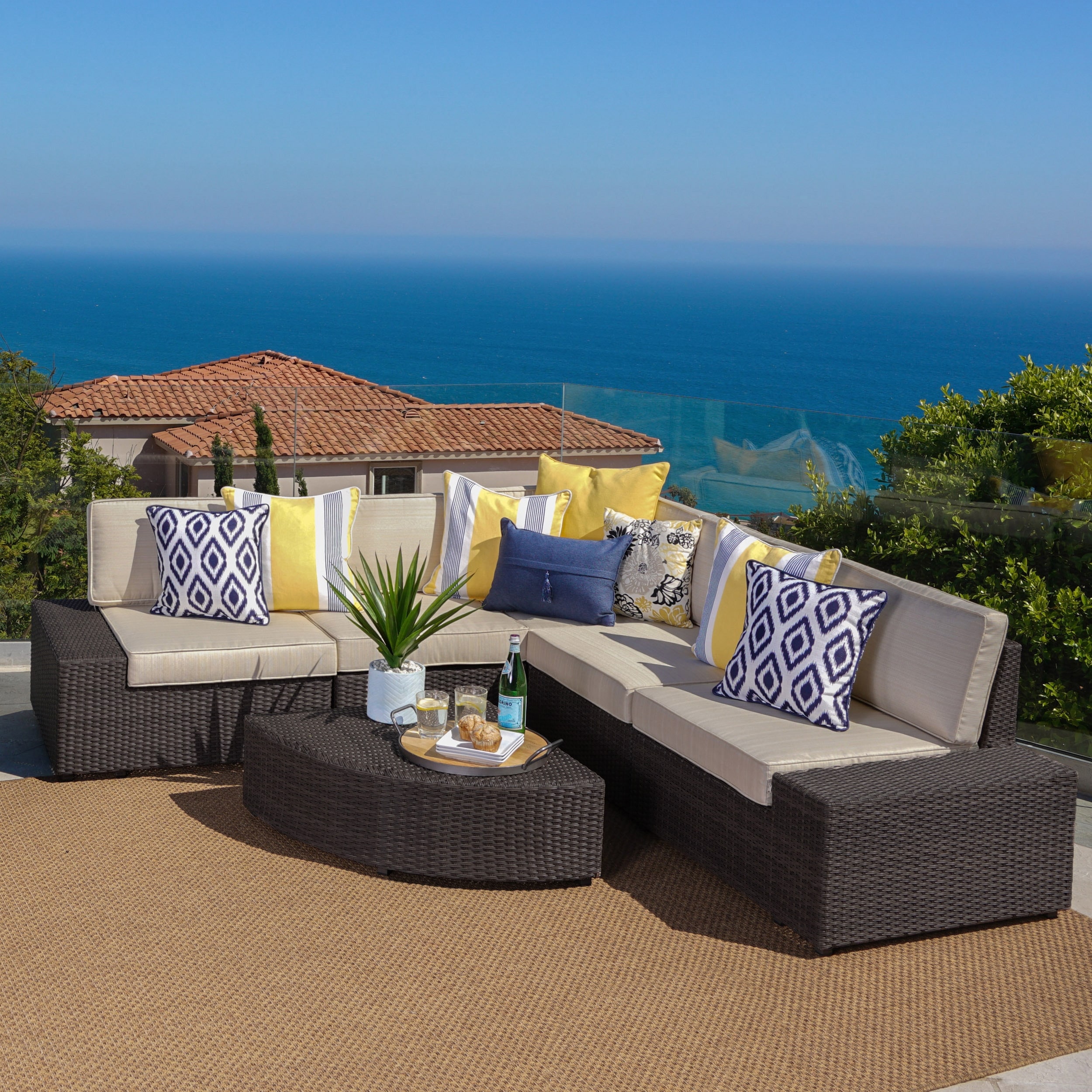 Best Sail Bridge Outdoor 6-piece Wicker Sofa Set by Havenside Home