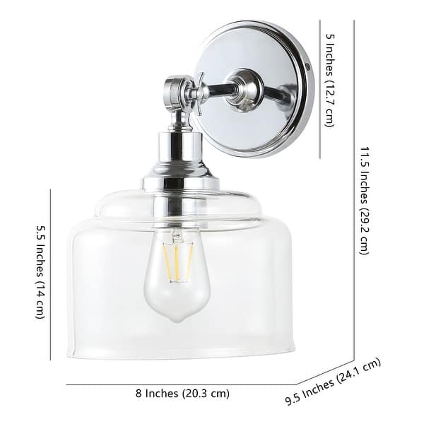 SAFAVIEH Lighting Lansor Wall Sconce - 8" x 9.5" x 11.5"