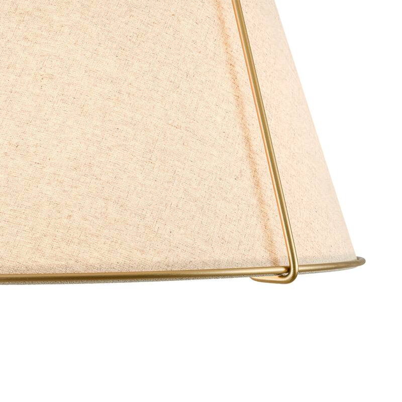 Mid Century 4-Light Conical Ivory Linen Lantern Pendant Ambient Light