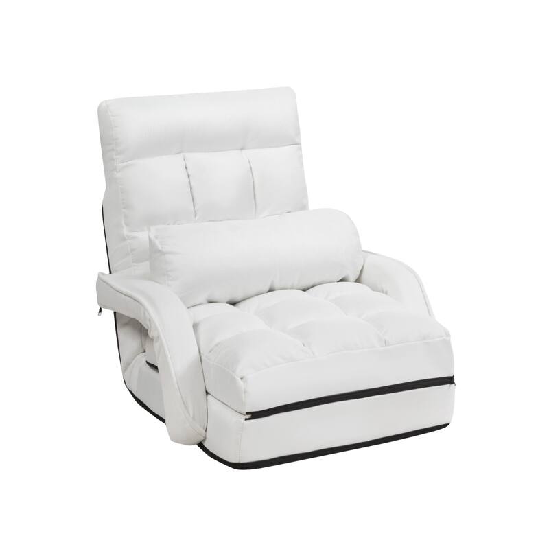 Folding Floor Massage Chair with Adjustable Backrest and Armrests