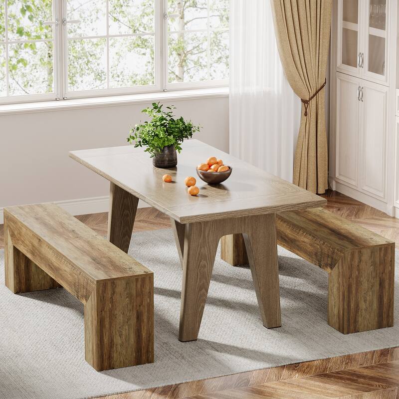 47-Inch Wood Dining Bench Entryway Bench