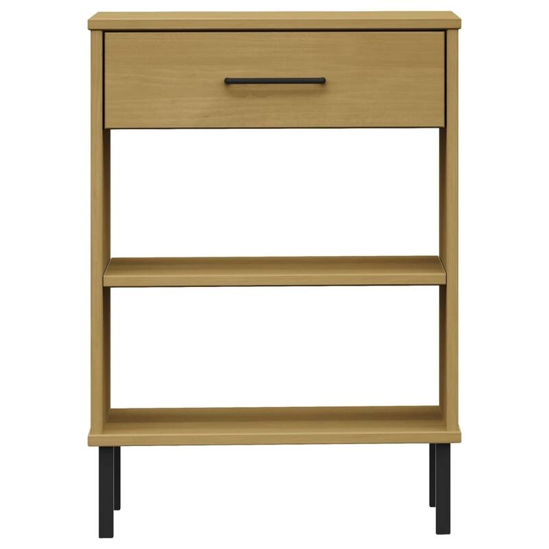 vidaXL Console Cabinet Buffet Storage with Metal Legs Solid Wood Pine OSLO - 19.7" x 13.8" x 27.6"