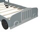 preview thumbnail 20 of 28, White Car Platform Bed with Safety Rails & Wheels - Fun for Kids
