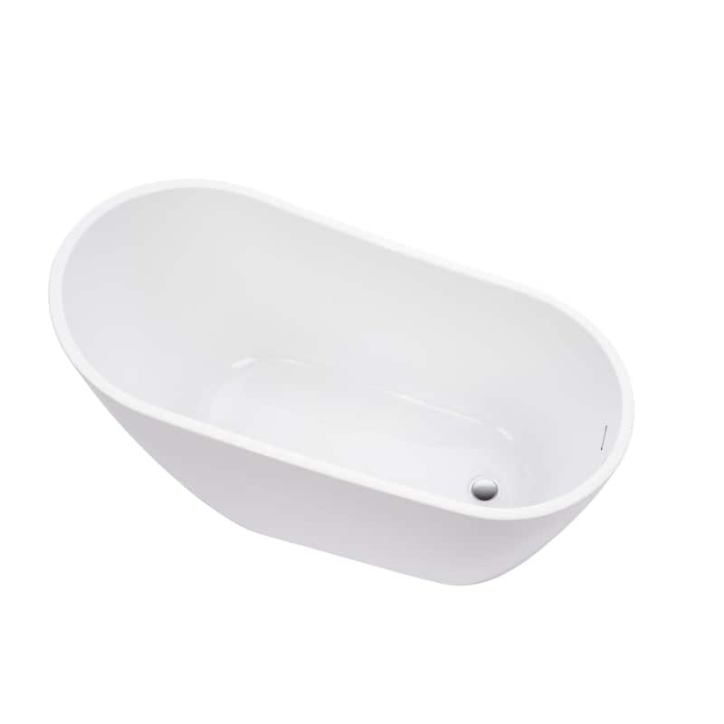 Vanity Art 55" Acrylic Freestanding Soaking Bathtub