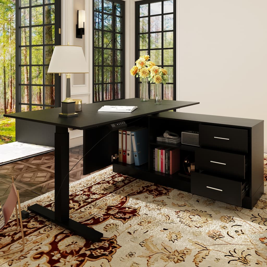 Height-Adjustable Workspace: Versatile Desk for Home Office and More