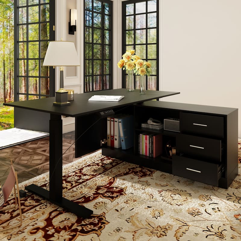 Ultimate Home Office Desk with Electric Lift Top Wrting Desk Working