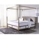 preview thumbnail 1 of 10, SAFAVIEH Couture Dorothy Acrylic King-sized Canopy Bed Gold/Grey - King