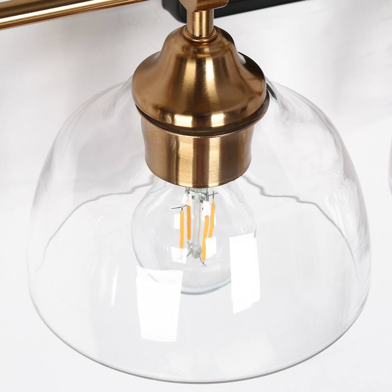 Modern Farmhouse 1/3/4-Light Gold Black Bathroom Vanity Light Glass Wall Sconces