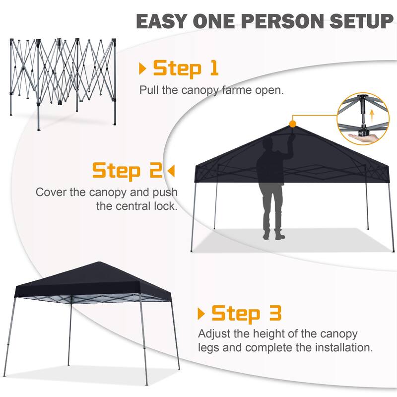ABCCANOPY Portable Pop Up Canopy Tent Beach Canopy with Large Base - 10x10ft
