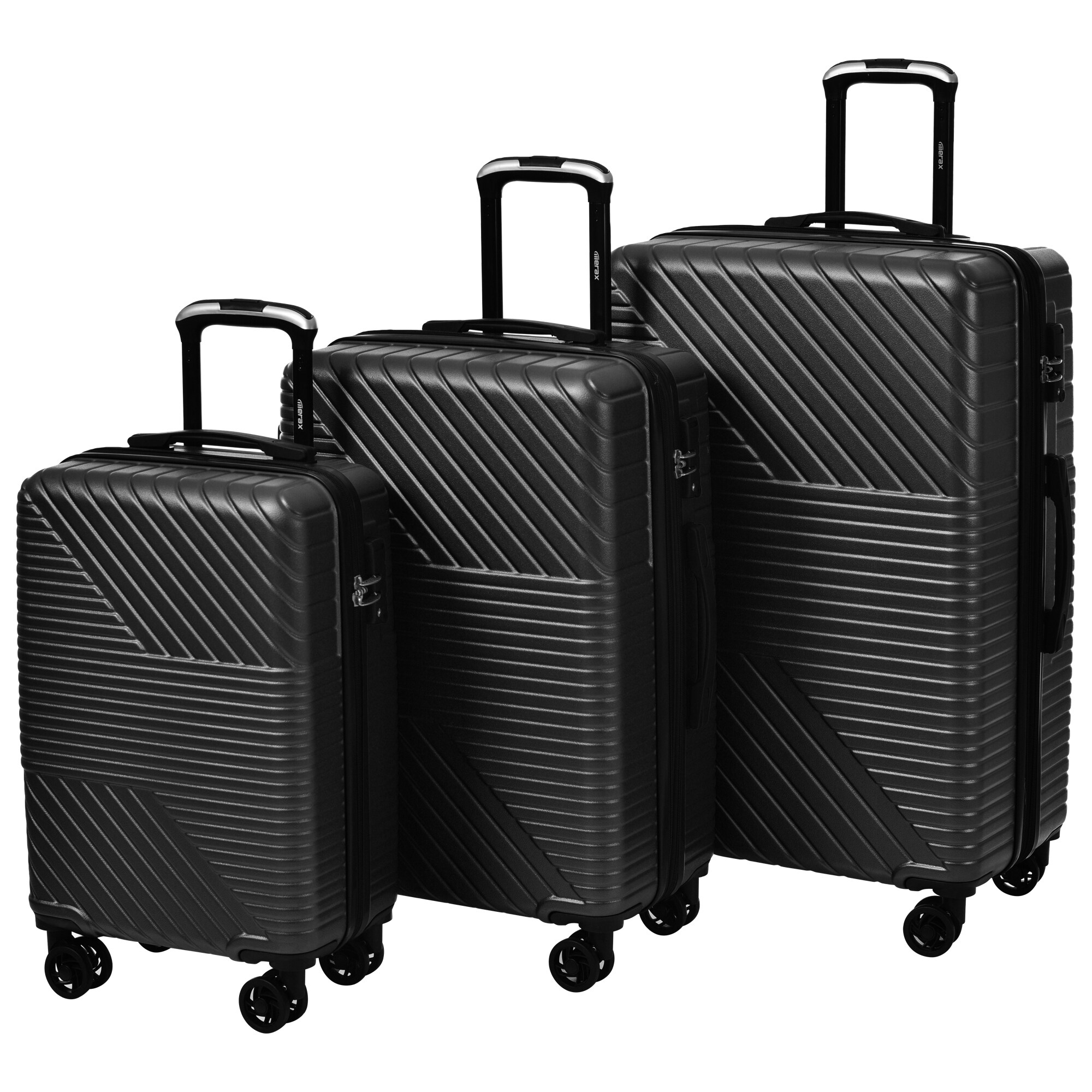 LONG VACATION Luggage Sets 20 IN Carry on Suitcase ABS Handshell Luggage 3  Piece Set with TSA Lock Spinner Wheels (WHITE-BROWN, 20-Inch)
