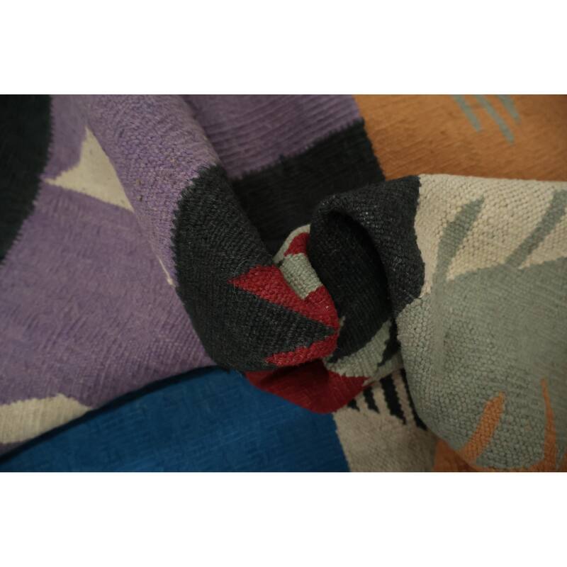 Hand Woven Oriental 100% Wool Carpet Southwestern Tribal Black Kilim Area Rug - 15' 5'' X 12' 2''