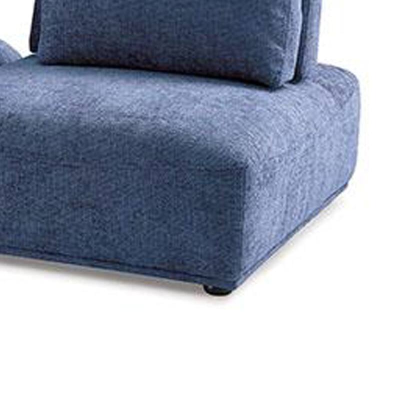 Stavan Modular 2 Seater Sofa Set, Blue Chenille Adjustable Seat Depth