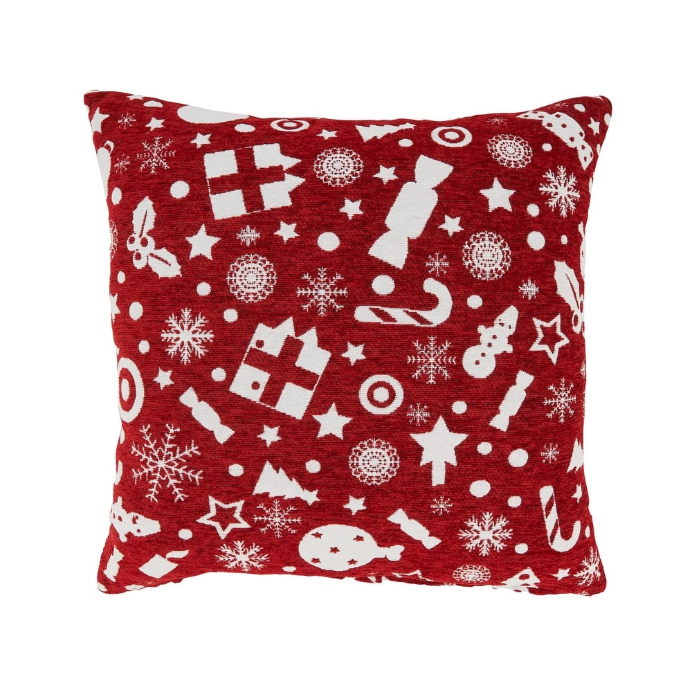 Seasonal Splendor Chenille Jacquard Holiday Throw Pillow