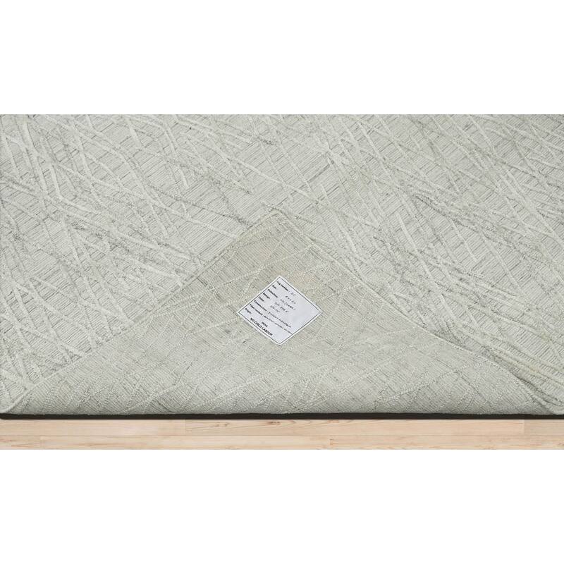 Hand Knotted Textured Gray, Tibetan Wool Modern Oriental Area Rug - 4' x 6'