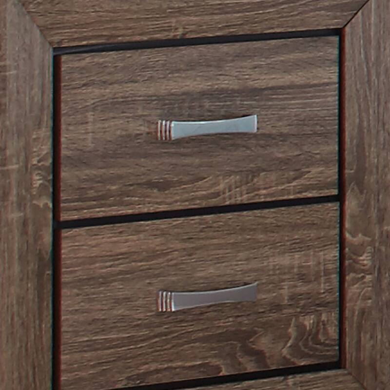 Brown 2 Drawer 23.5 in. W Nightstand with Sturdy Hardware and Ample Storage