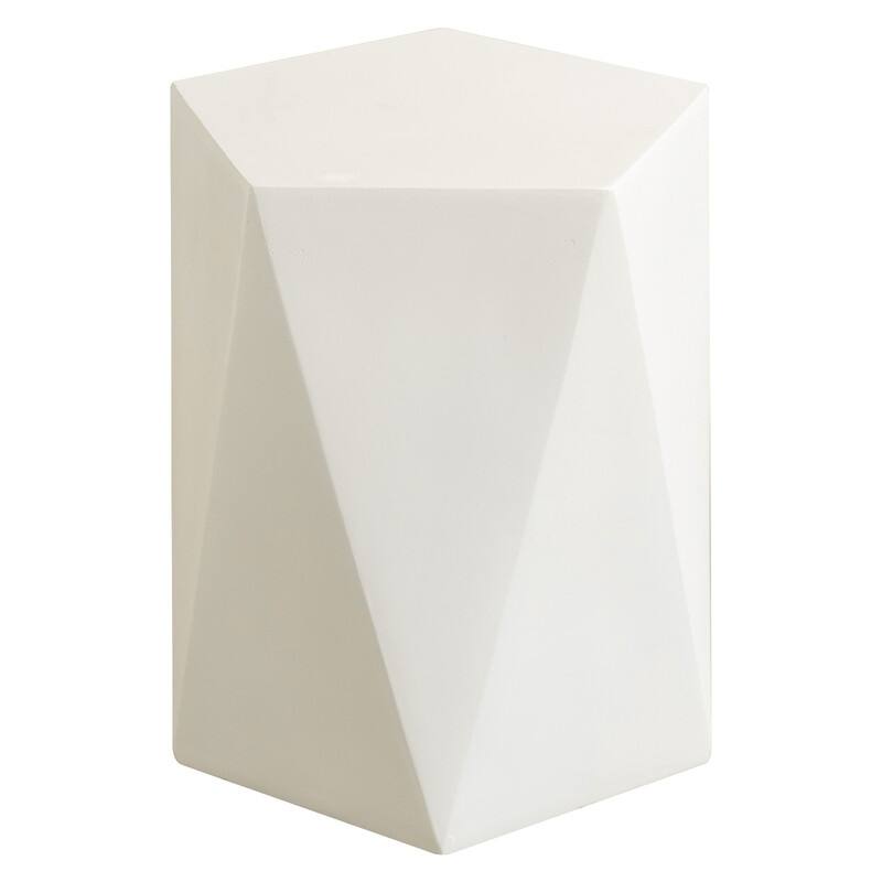 Nexovo Modern Geometric Side Table with Accent Painted Finish for Living Rooms, Bedroom, and Patios