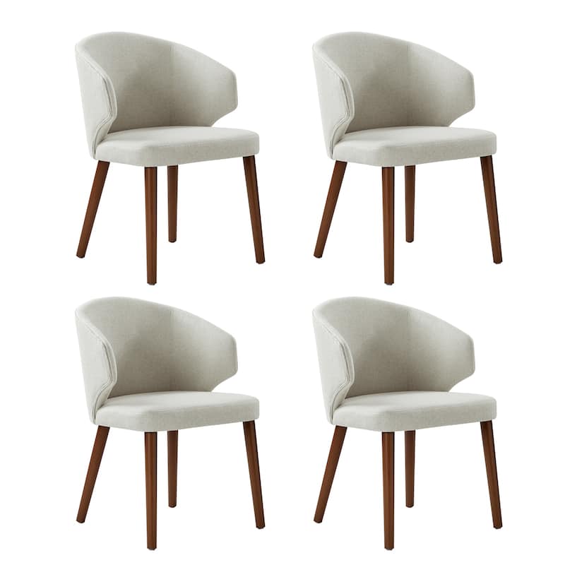 Nina Dining Chair with Wing Back Solid Wood Legs Set of 4 by HULALA HOME