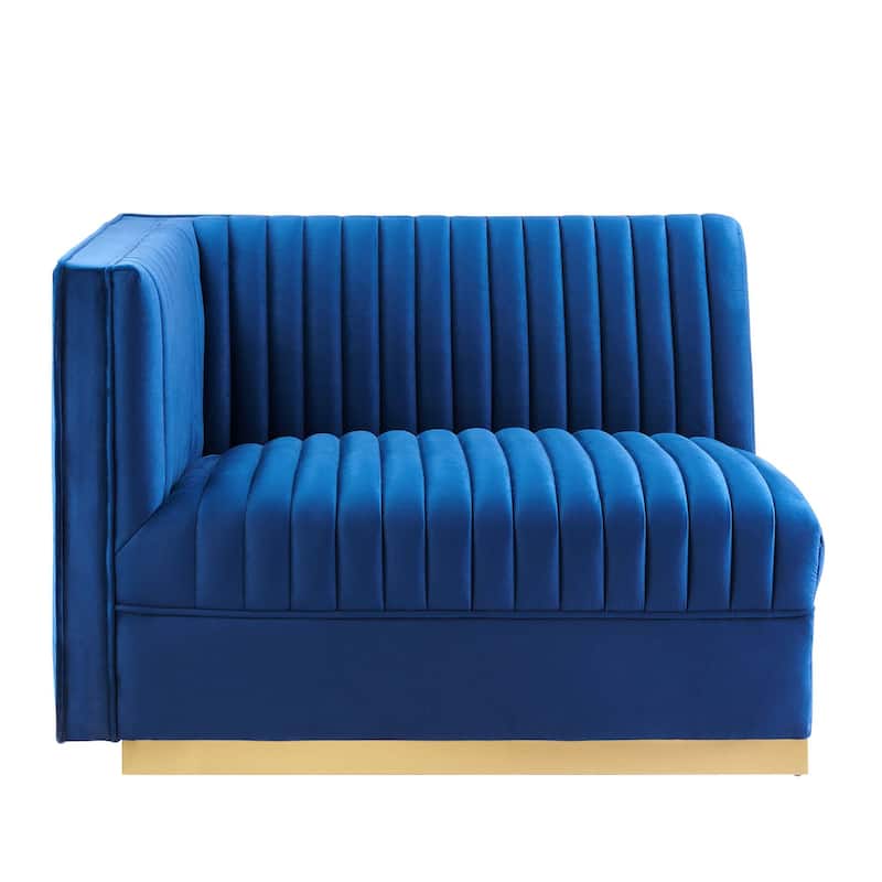 Sanguine Channel Tufted Performance Velvet 3-Seat Sectional Sofa