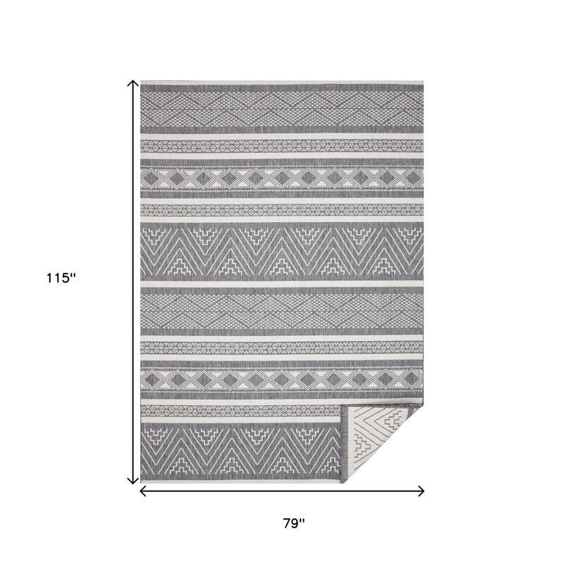 HomeRoots Tribal Modern Rectangle Area Rug - 7' X 10'