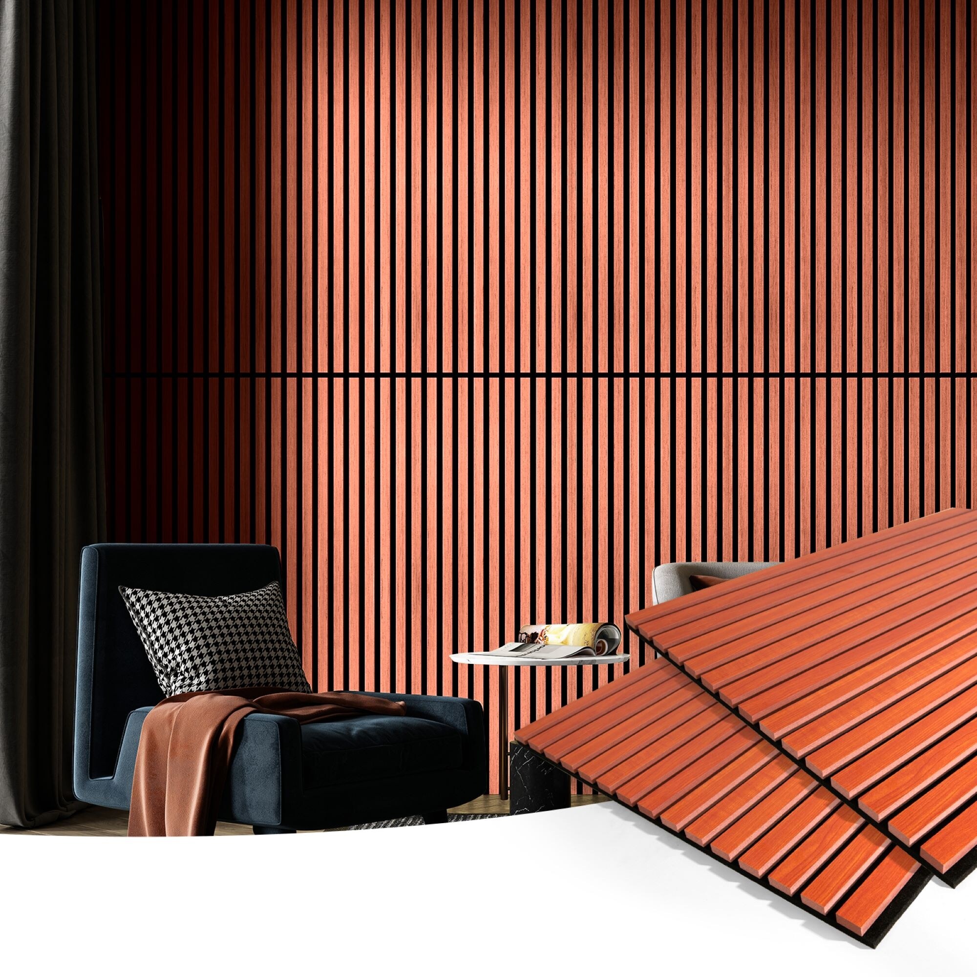 Art3d 23.6in x 47.2in Acoustic Wall Cladding Siding Board,Slat