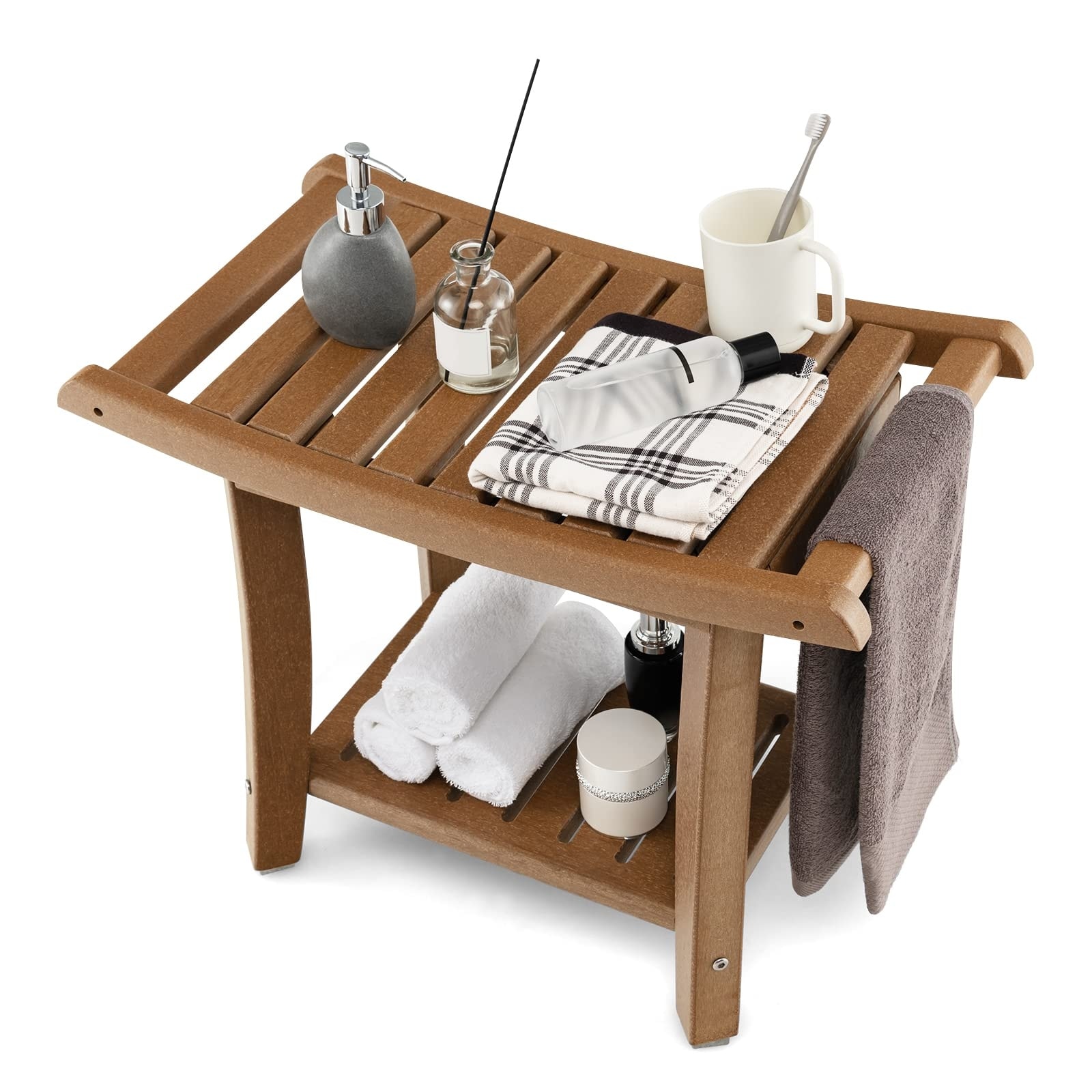 Frontgate teak sales shower bench