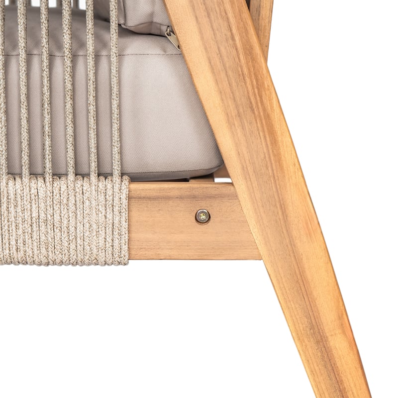 Christopher Knight Home - Riley Outdoor 4-piece Acacia Wood and Rope Sectional Patio Sofa Set