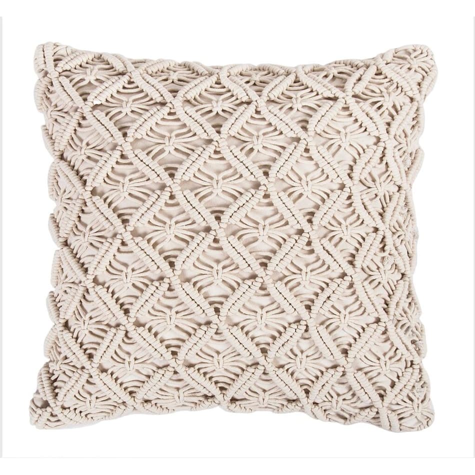 Donna Sharp Ivory Crochet Polyester Decorative Pillow