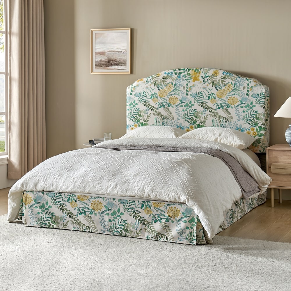 Kristian Traditional Bedroom Machine Washable Slipcovered Bed with Variety Fabric Choice Set-QB by HULALA HOME