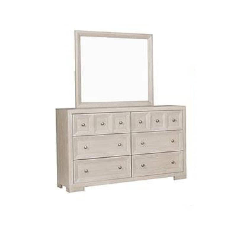 Kizie 5pc Queen Bedroom Set, Nightstand, Chest, Dresser in Beige Wood