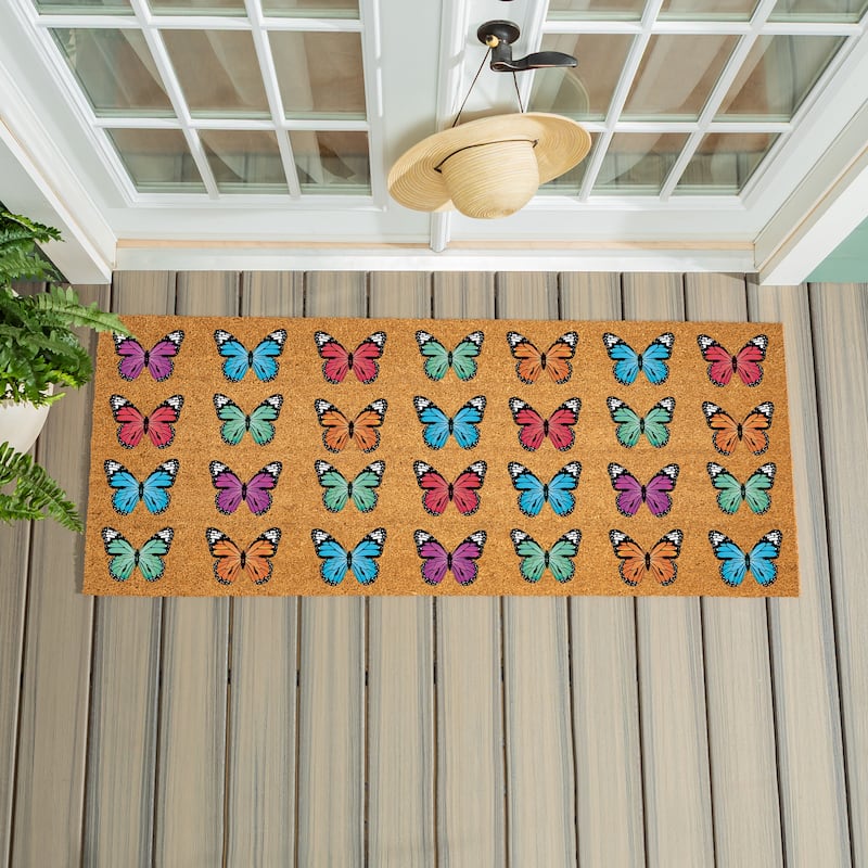 Butterfly Family Coir Mat 60"x24" - 60" x 24"