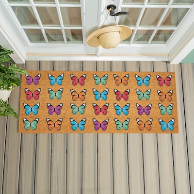 Butterfly Family Coir Mat 60"x24" - 60" x 24"