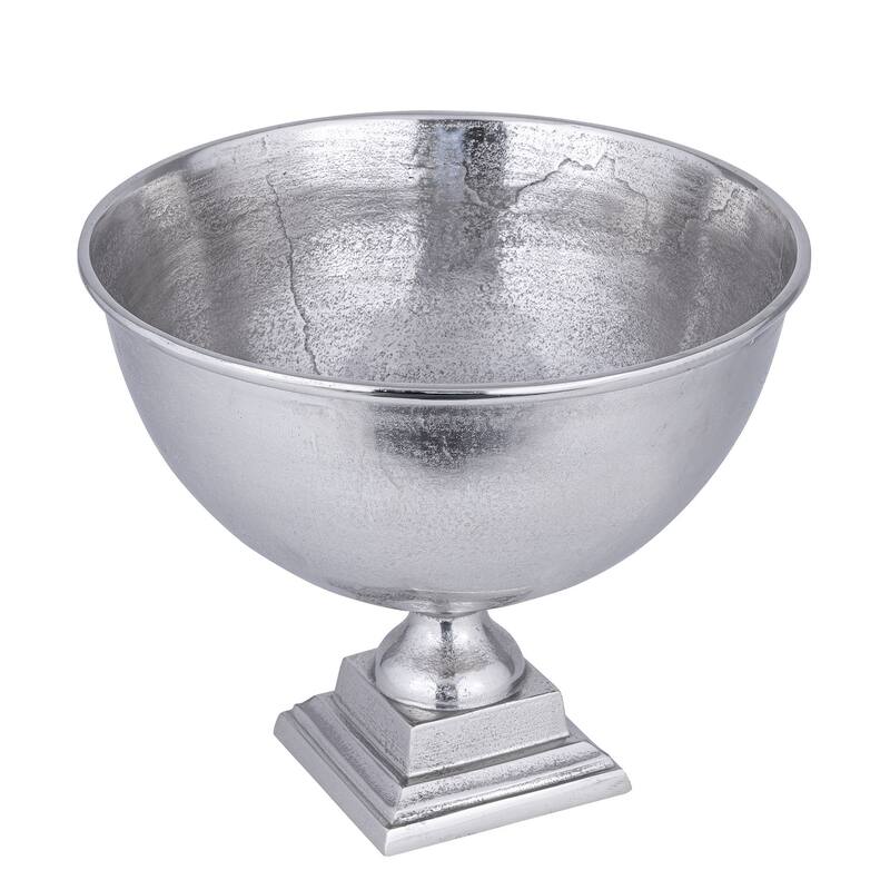 Raw Alum. Sq. Base Planter/Wine Cooler - RAW NICKEL
