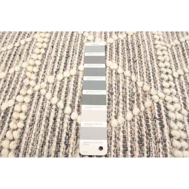 ECARPETGALLERY Braid weave Sienna Grey Wool Rug - 5'0 x 8'0
