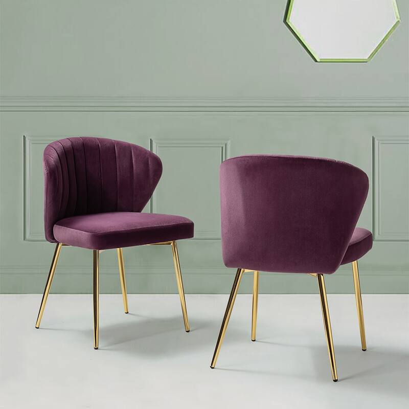 Barbara Contemporary Upholstered Side Chair with Small Base Set of 2 by HULALA HOME