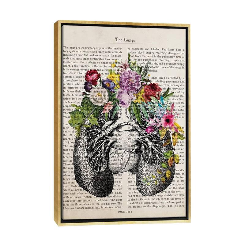 iCanvas "The Lungs" by Aged Pixel Framed Canvas Print - Gold - 26x18