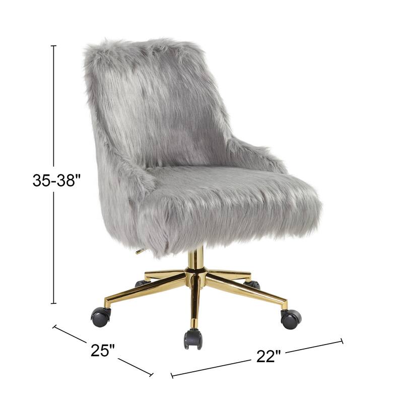 Faux Fur Office Chair with swivel Seat Bed Bath & Beyond 36023662
