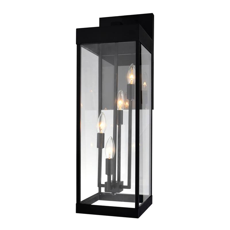 Windsor 4 Light Black Outdoor Wall Light - Black