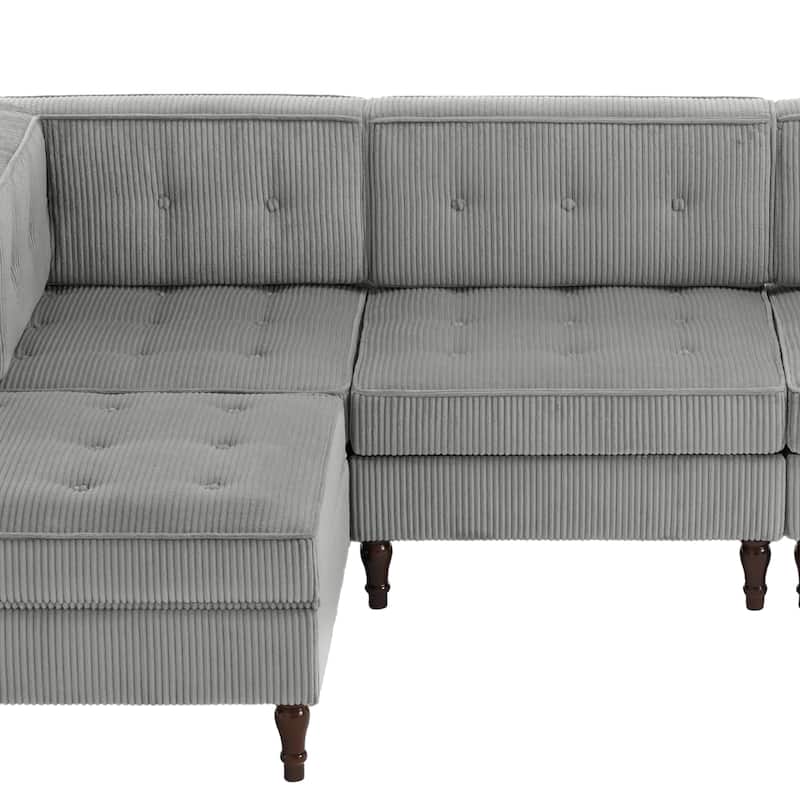 Oversized Sofa Corduroy Tufted Modular Sectional Set