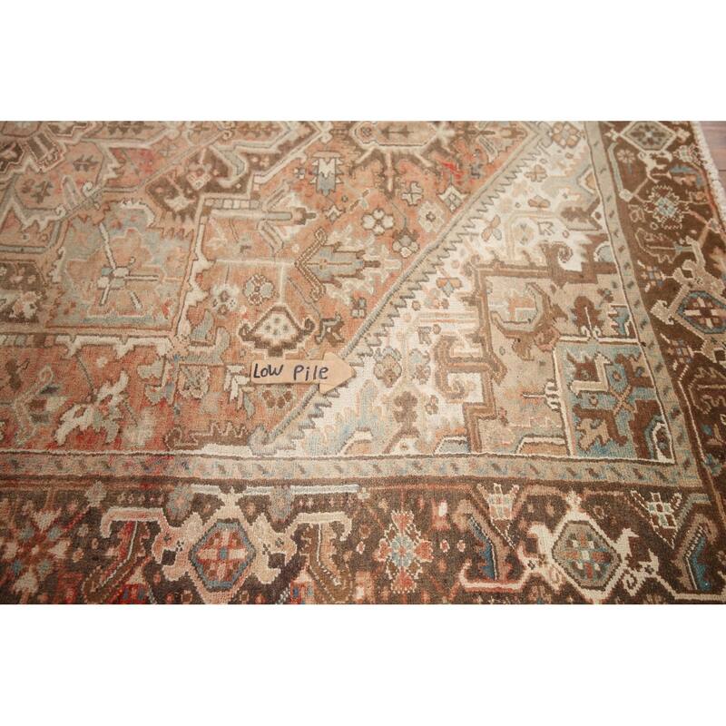 Hand Knotted Oriental 100% Wool Carpet Traditional Medallion Oranges & Rust Heriz Area Rug - 10' 8'' X 8' 4''